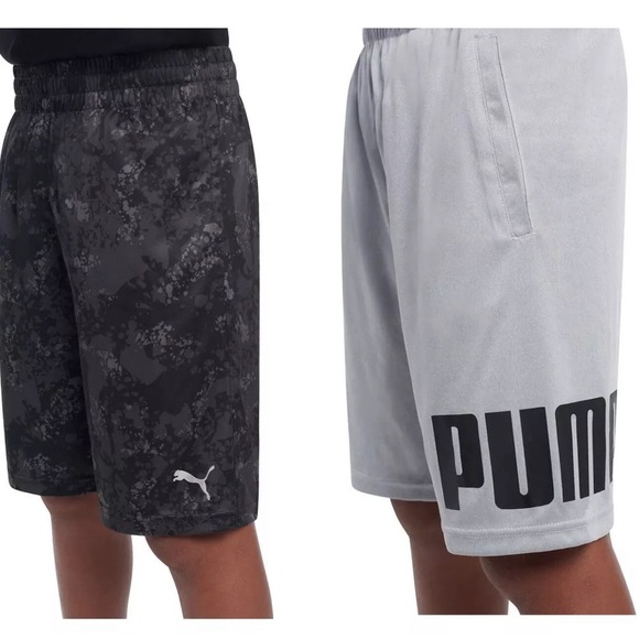 Puma basketball shorts PUMA Youth 2-pack Short Large X-Large Medium Black Gray - Picture 3 of 11